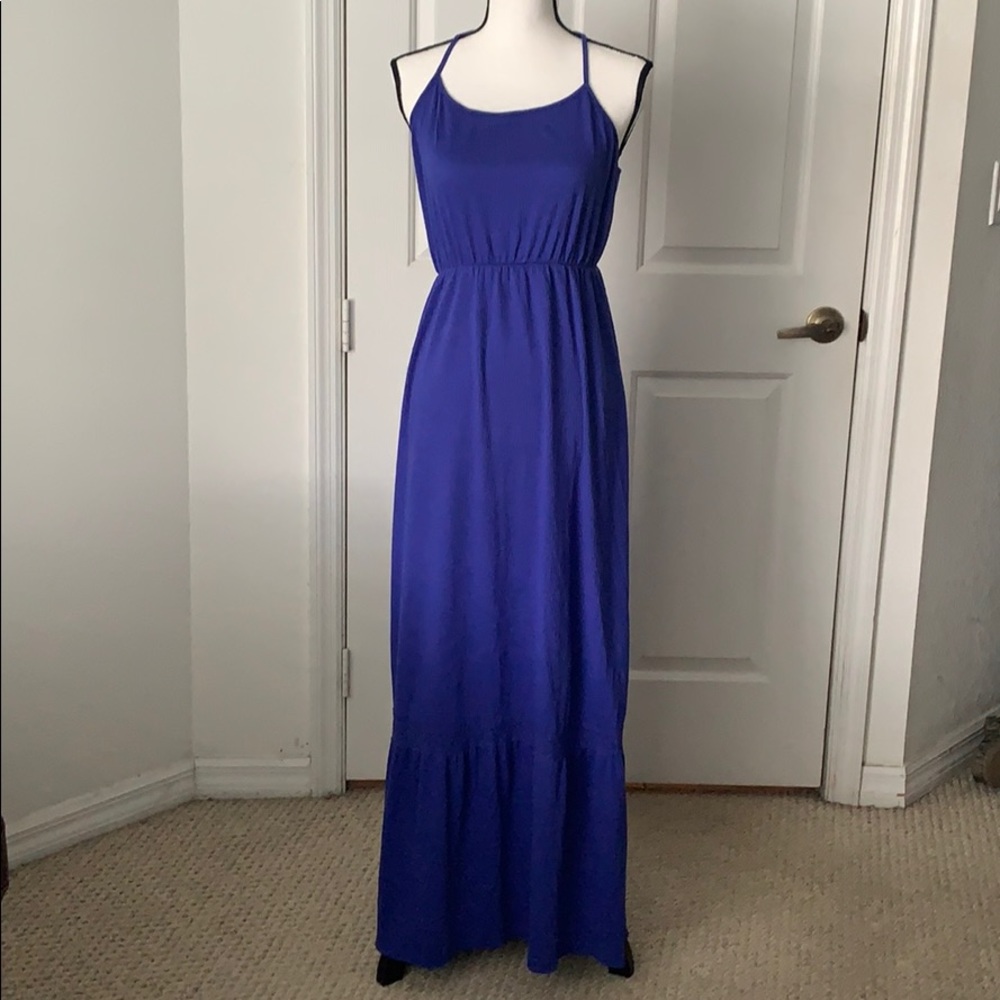 👗✨ Royal Blue Haltered Maxi Dress - Good Condition